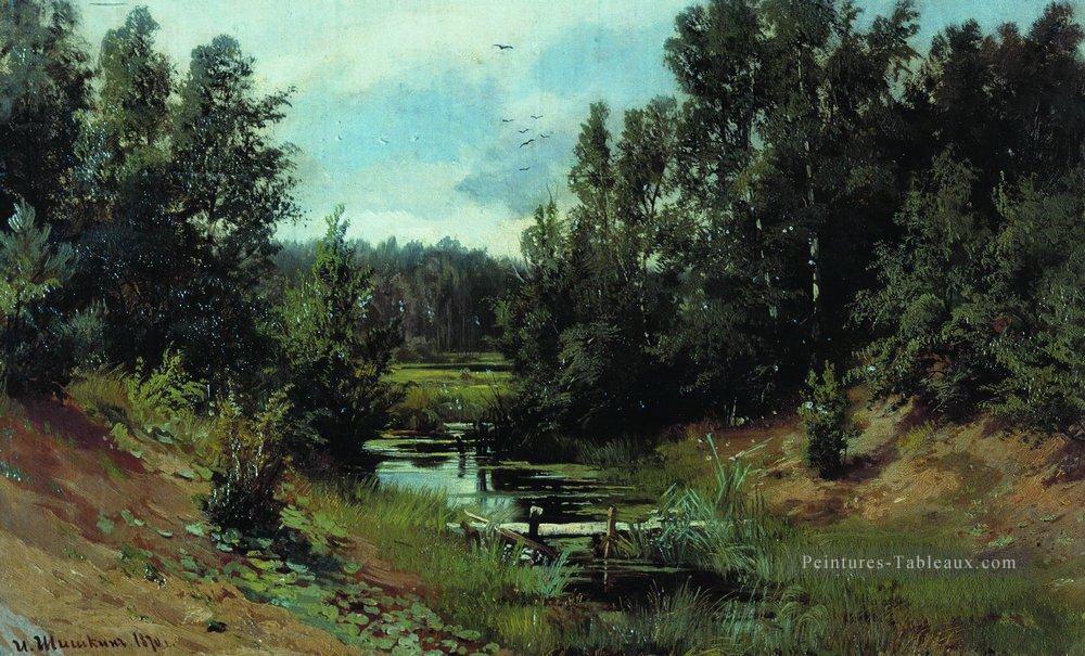 ruisseau forestier 1870 paysage classique Ivan Ivanovitch Peintures à l'huile